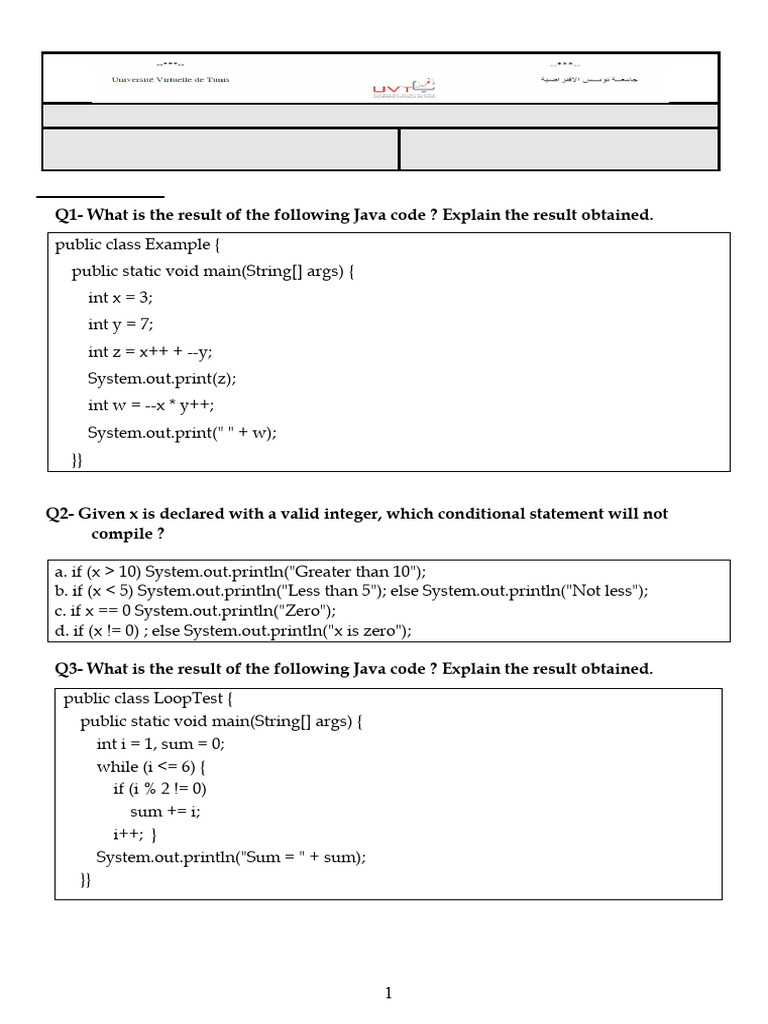 Examen Java : Exercices et Solutions | PDF | Programmation informatique ...