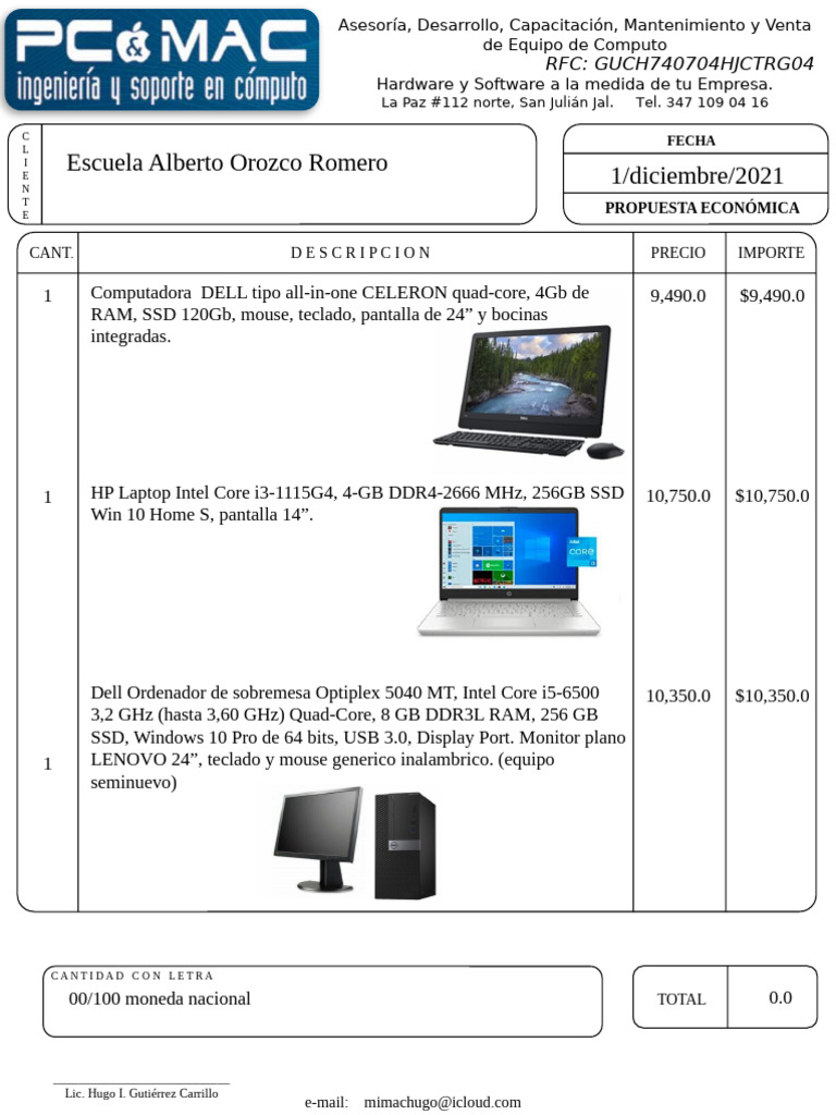Cotizaciones 2021 PcandMac - Computadoras 2 | PDF | Hardware de la ...