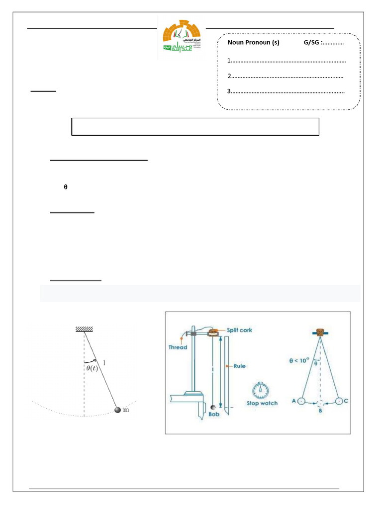 PW01 - Simple Pendulum | PDF | Pendulum | Applied And Interdisciplinary ...