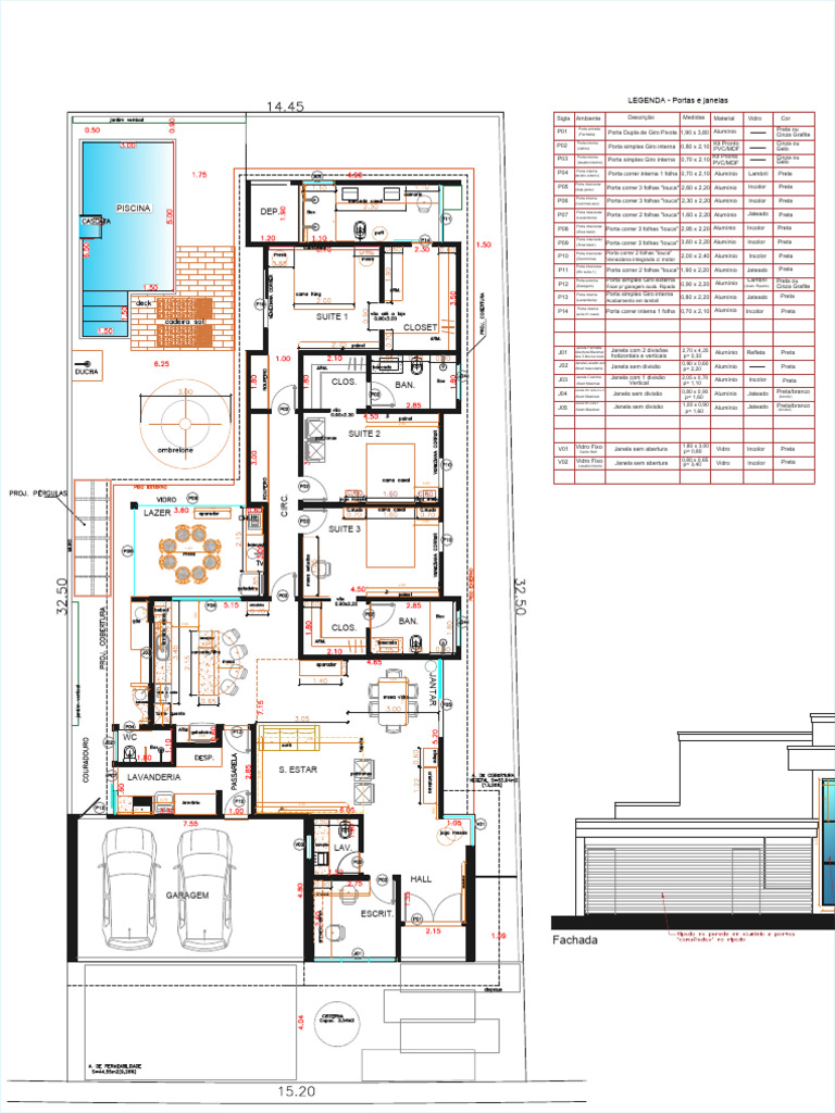 Planta Baixa de Residência com Ambientes | PDF | Materiais