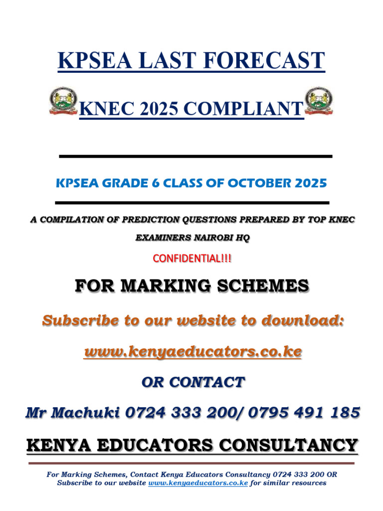 KPSEA 2025 Marking Scheme Guide | PDF | Erosion | Soil