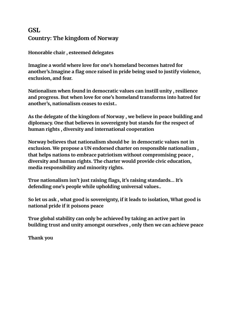 Responsible Nationalism for Global Peace | PDF