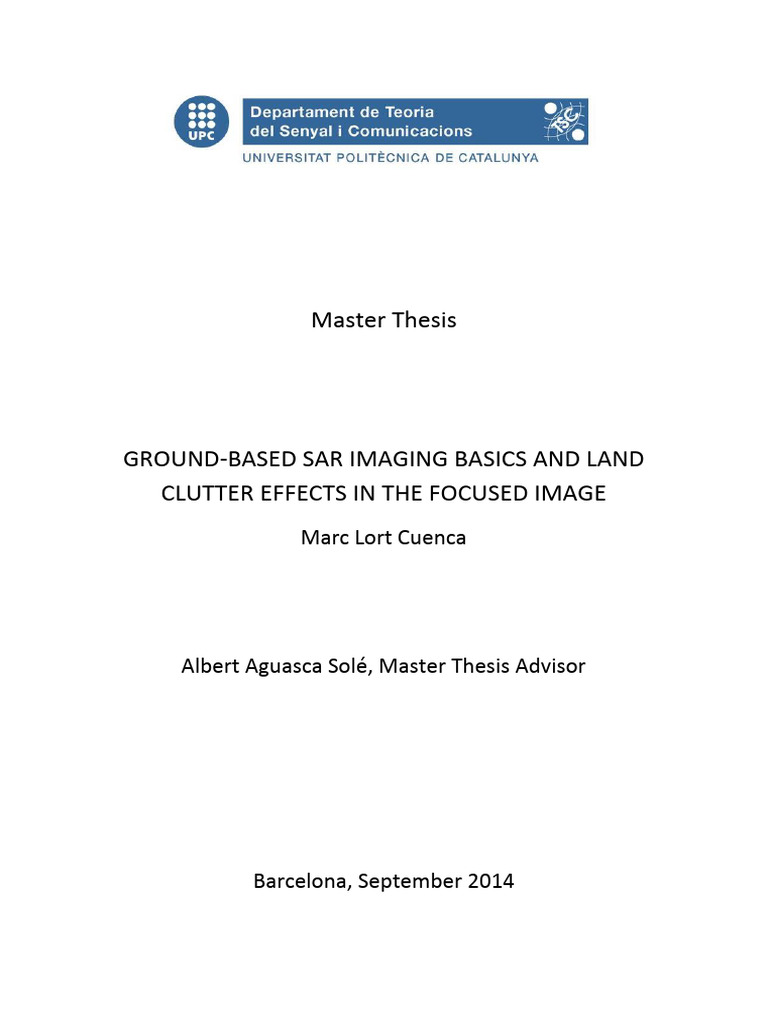 Marc - Lort Cuenca - Ground Based Sar Imaging Basics and Land Clutter ...
