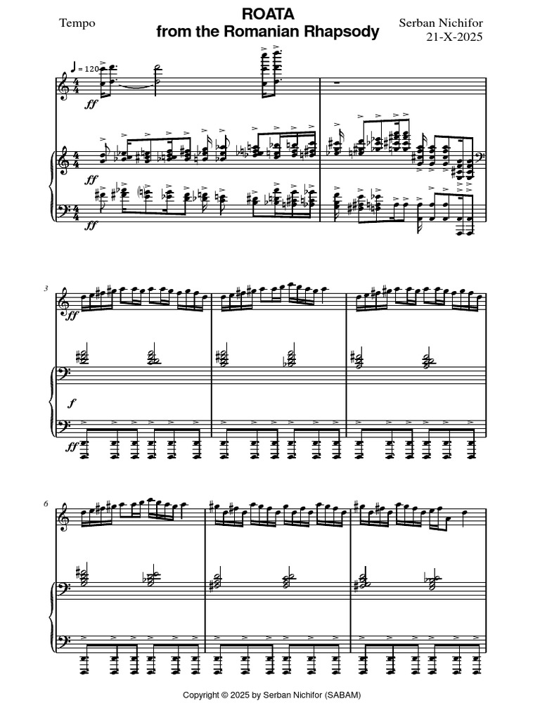 Romanian Rhapsody Sheet Music | PDF | Epidemics