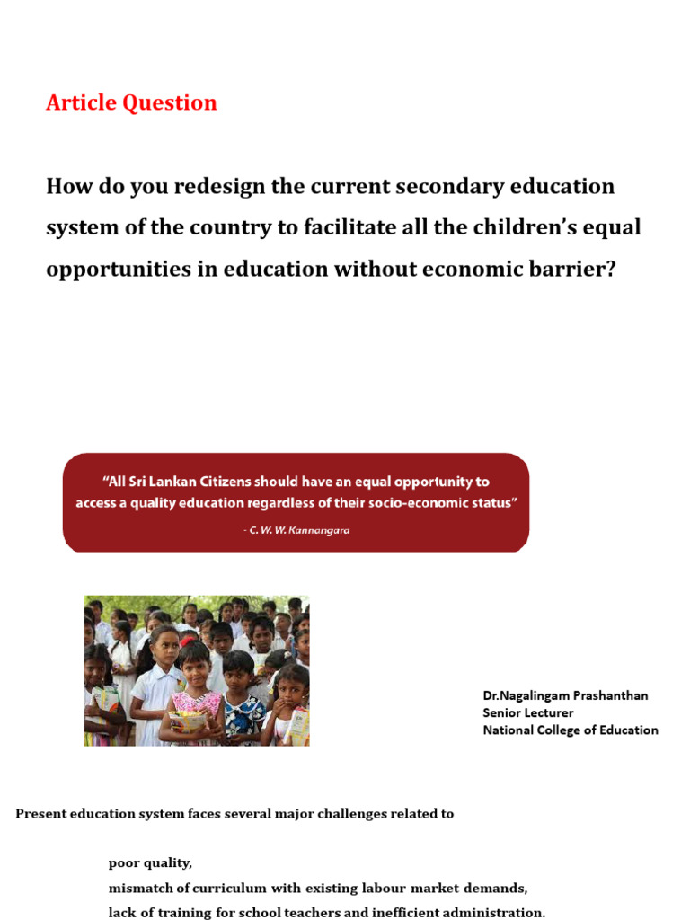 Education Redesign Note 02 | PDF | Education Reform | Education Policy