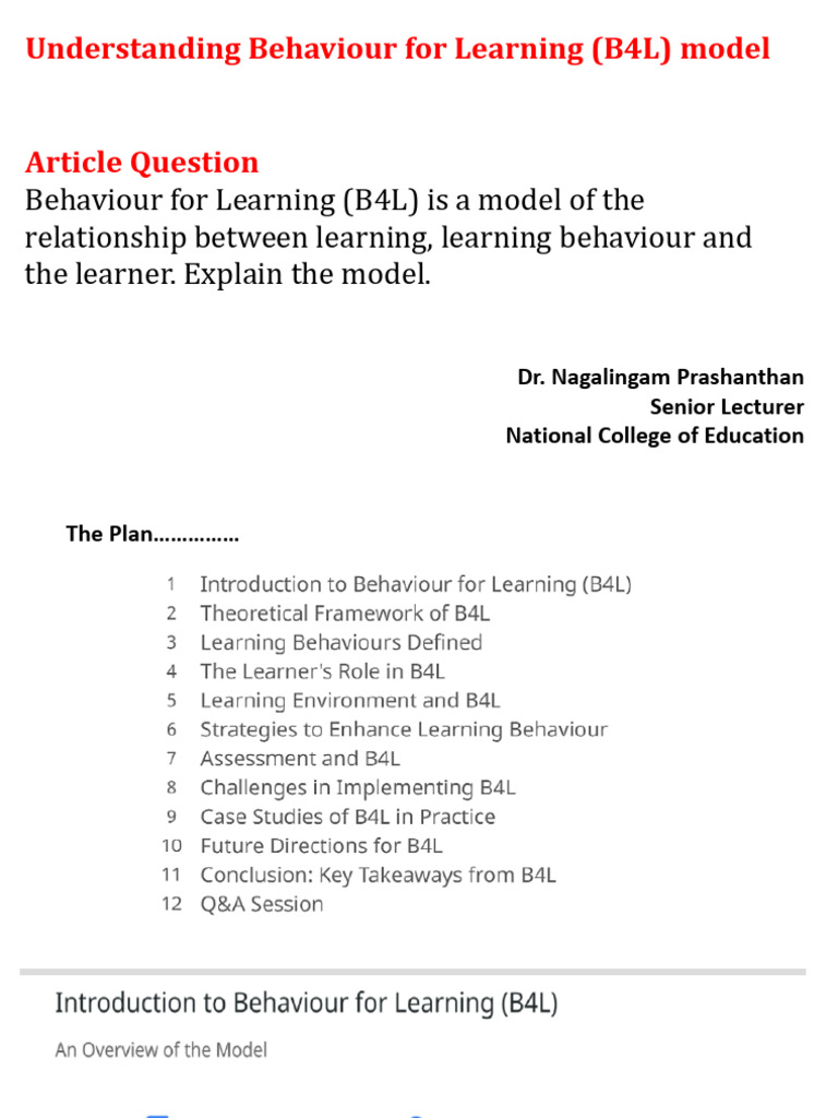 B4L Assignment Resource Note 2 | PDF | Learning | Behavior