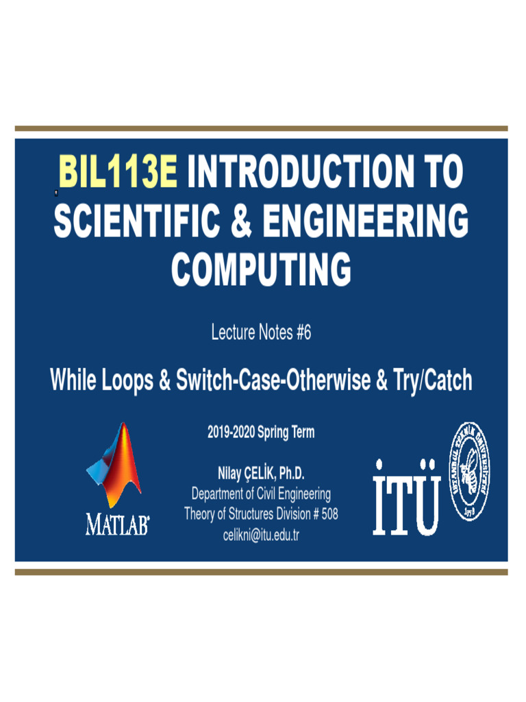 BIL113E - LN06-While Loops & Switch-Case & Try-Catch - Exercise | PDF ...