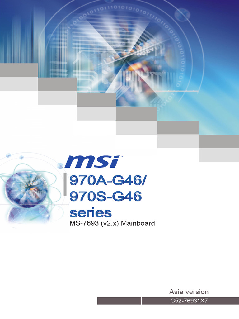 MSI MS-7693 Mainboard User Manual | PDF | Usb | Solid State Drive