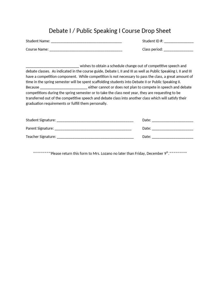Debate I Drop Letter | PDF
