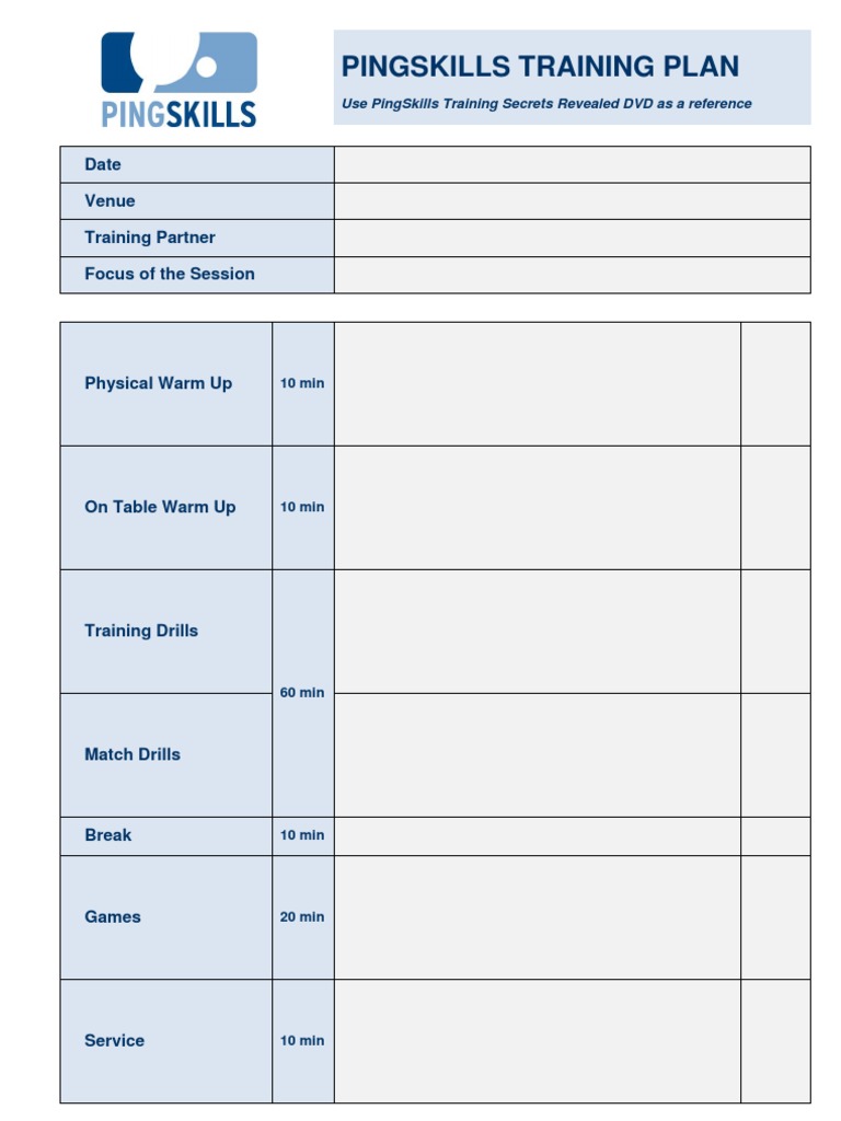 Ping Skills Training Plan | PDF