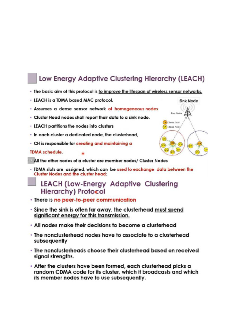LEACH Protocol Note | PDF