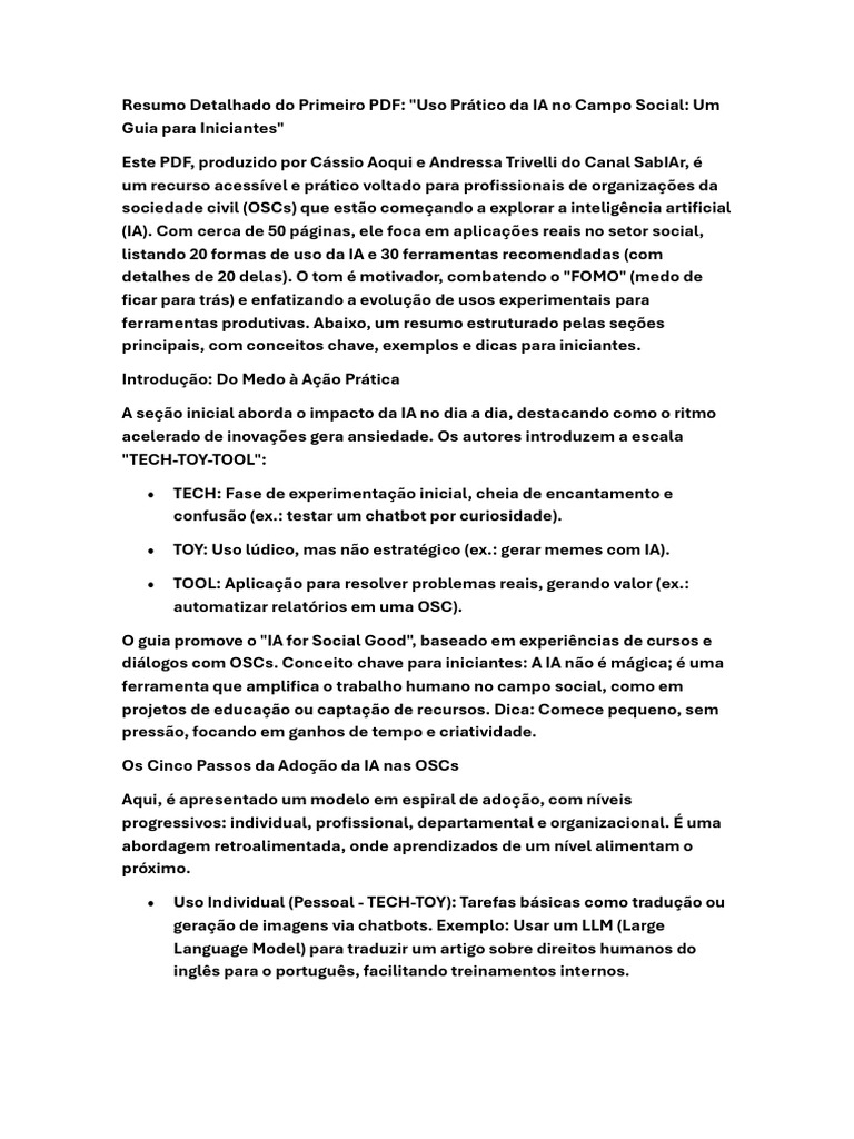 Guia Prático de IA para OSCs Iniciantes | PDF | Inteligência artificial ...