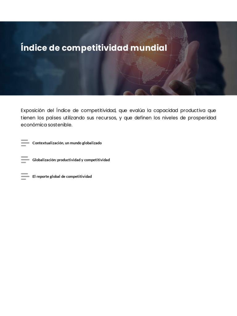 Índice de Competitividad Global 2019 | PDF | Globalización | Economias
