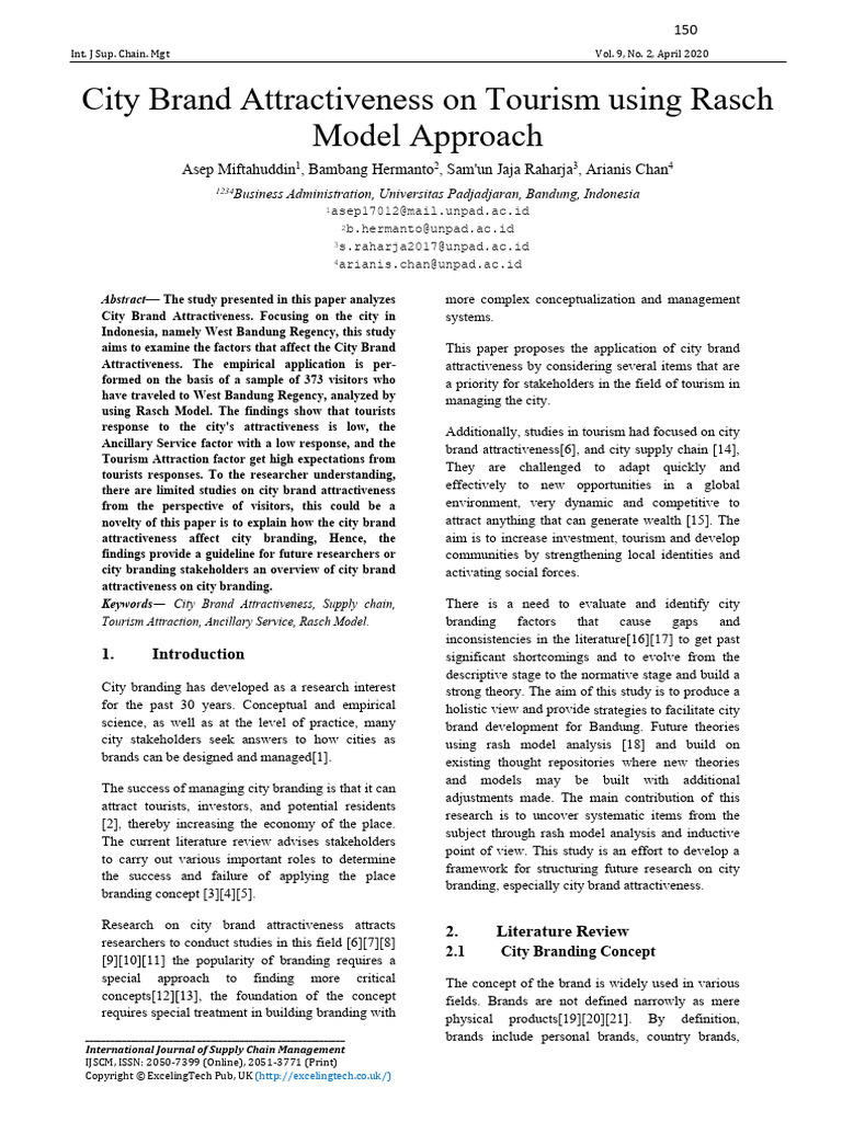 Picture of City Brand Attractiveness On Tourism Usi | PDF | Likert Scale