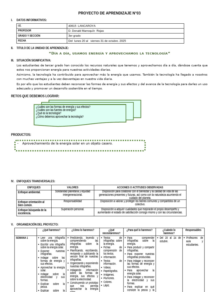 3° Grado - Proyecto de Aprendizaje N°03 | PDF | Geometría | Matemáticas