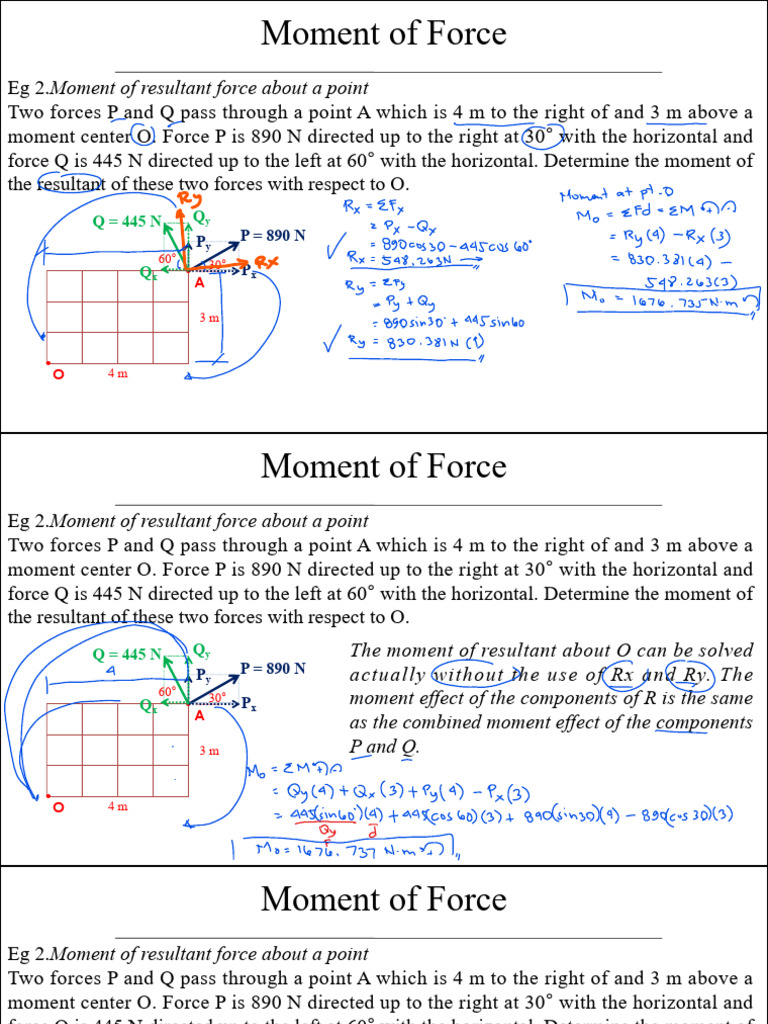 Calculating Moments of Resultant Forces | PDF | Mechanics | Classical ...