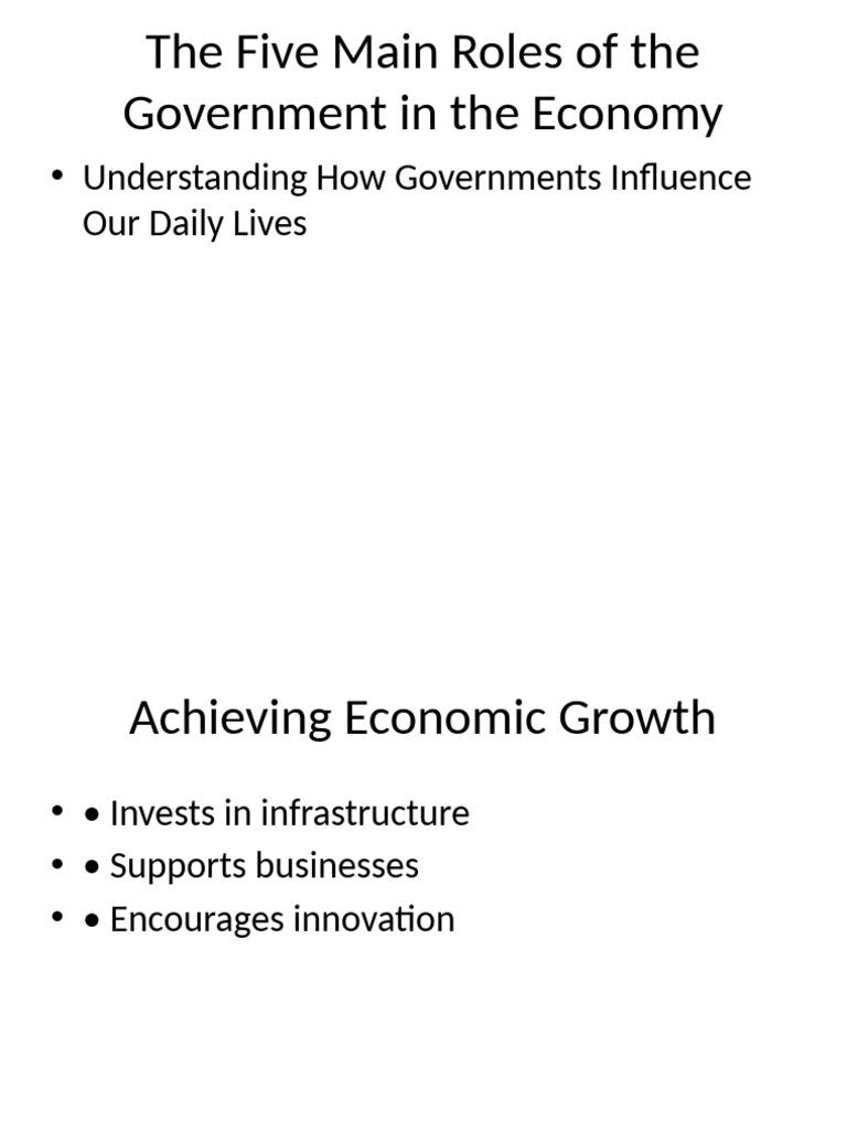 Government's Key Economic Roles Explained | PDF