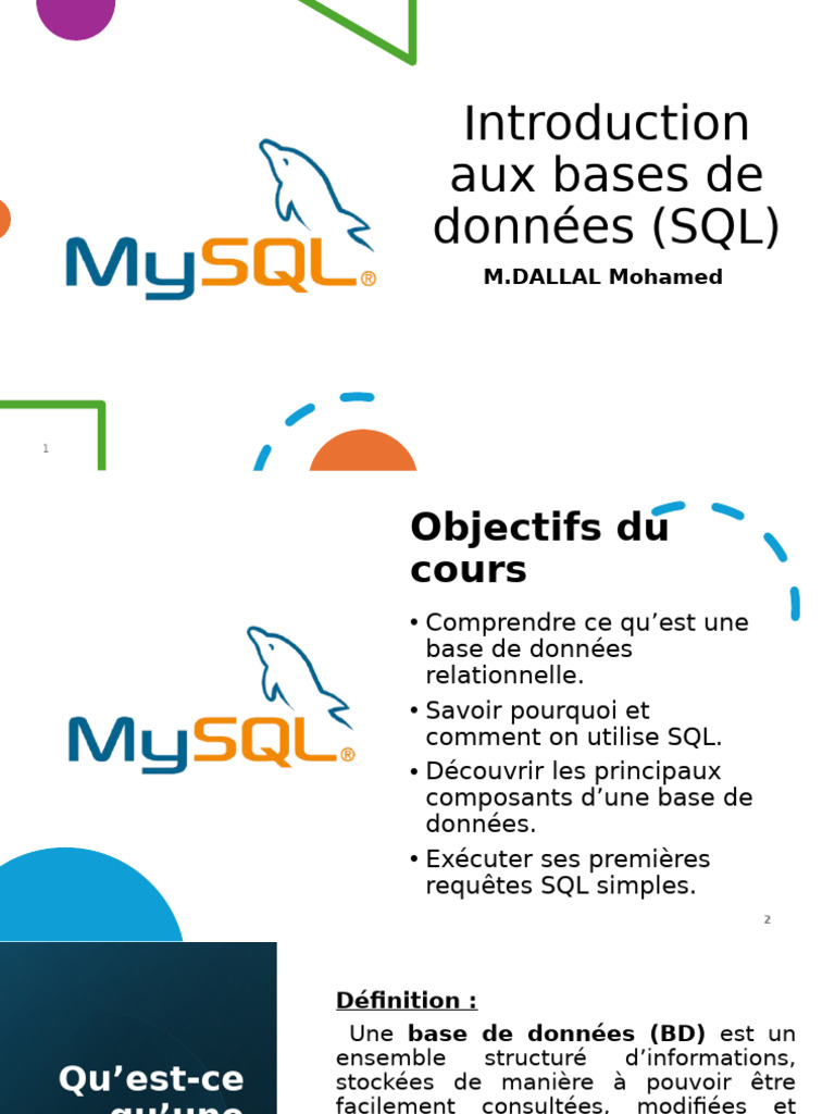 Introduction aux bases de données SQL | PDF | SQL | Bases de données