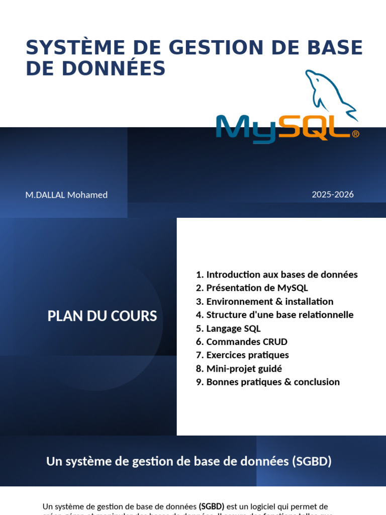 Introduction au SGBD et SQL | PDF | PL/SQL | Données