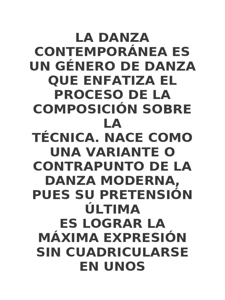 Tipos y características de la danza | PDF | Bailes | Ballet