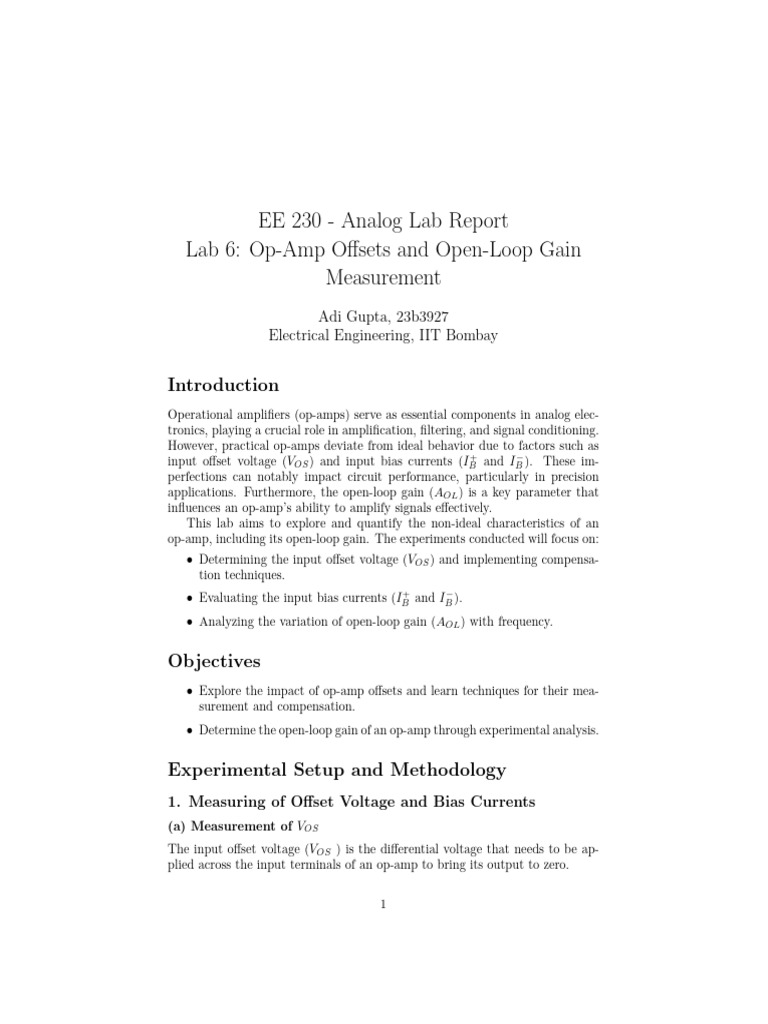 Analog Lab 6 | PDF | Operational Amplifier | Amplifier