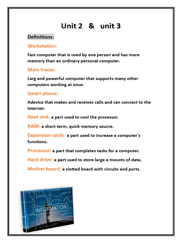 Computer Hardware Definitions Guide | PDF