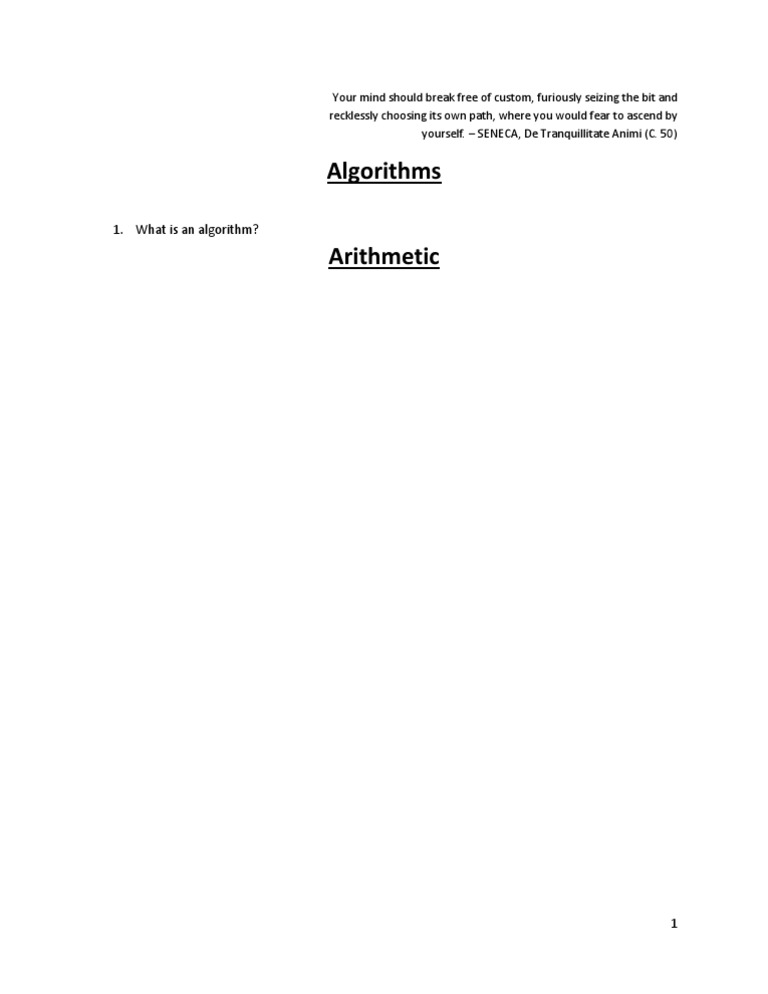 Handout Algorithms | PDF