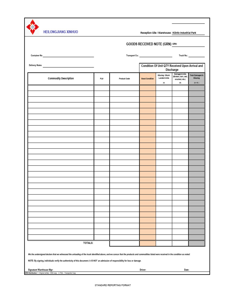 Goods Received Note Overview | PDF | Supply Chain Management