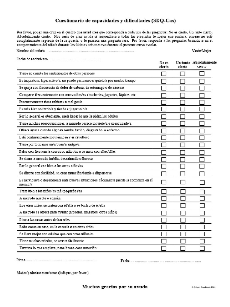 SDQ Test | PDF
