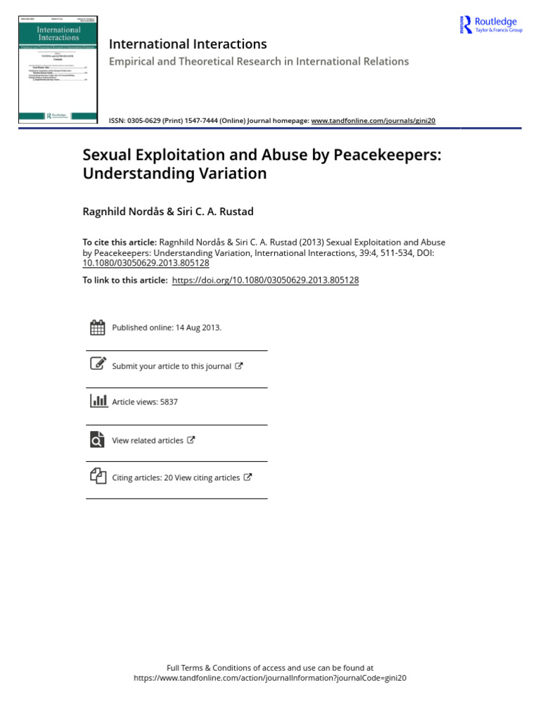 Sexual Exploitation by Peacekeepers Explained | PDF | Peacekeeping ...