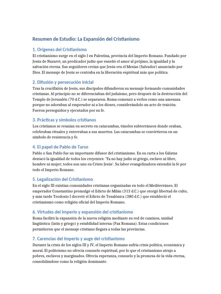 Expansión del Cristianismo en Roma | PDF | imperio Romano | Jesús
