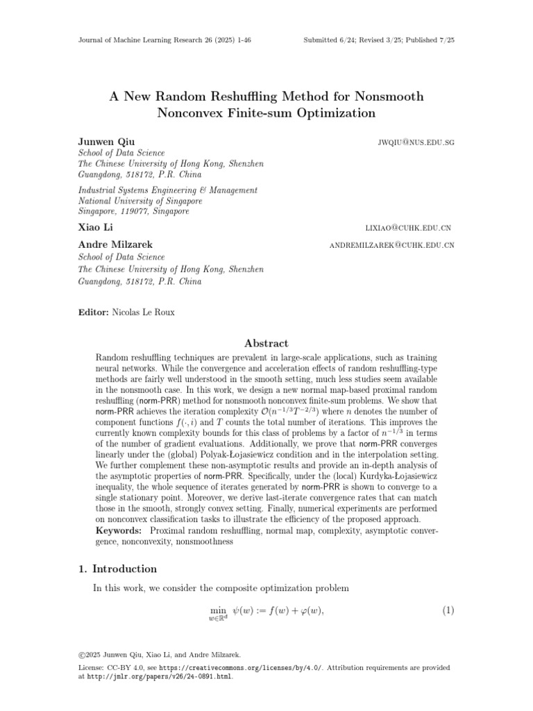 24-0891 - A New Random Reshuffling Method For Nonsmooth Nonconvex ...