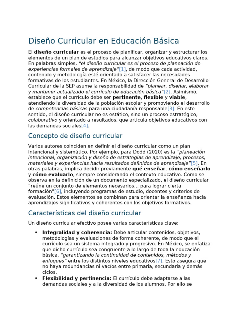 Diseño Curricular en Educación Básica | PDF | Plan de estudios | Evaluación