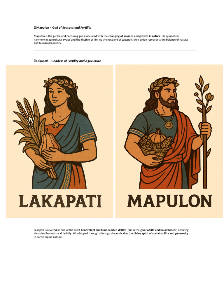 Mapulon and Lakapati: Deities of Fertility | PDF