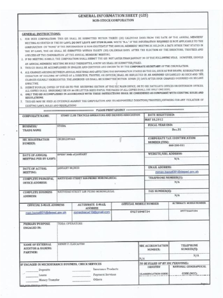 Gis General Information Sheet | PDF