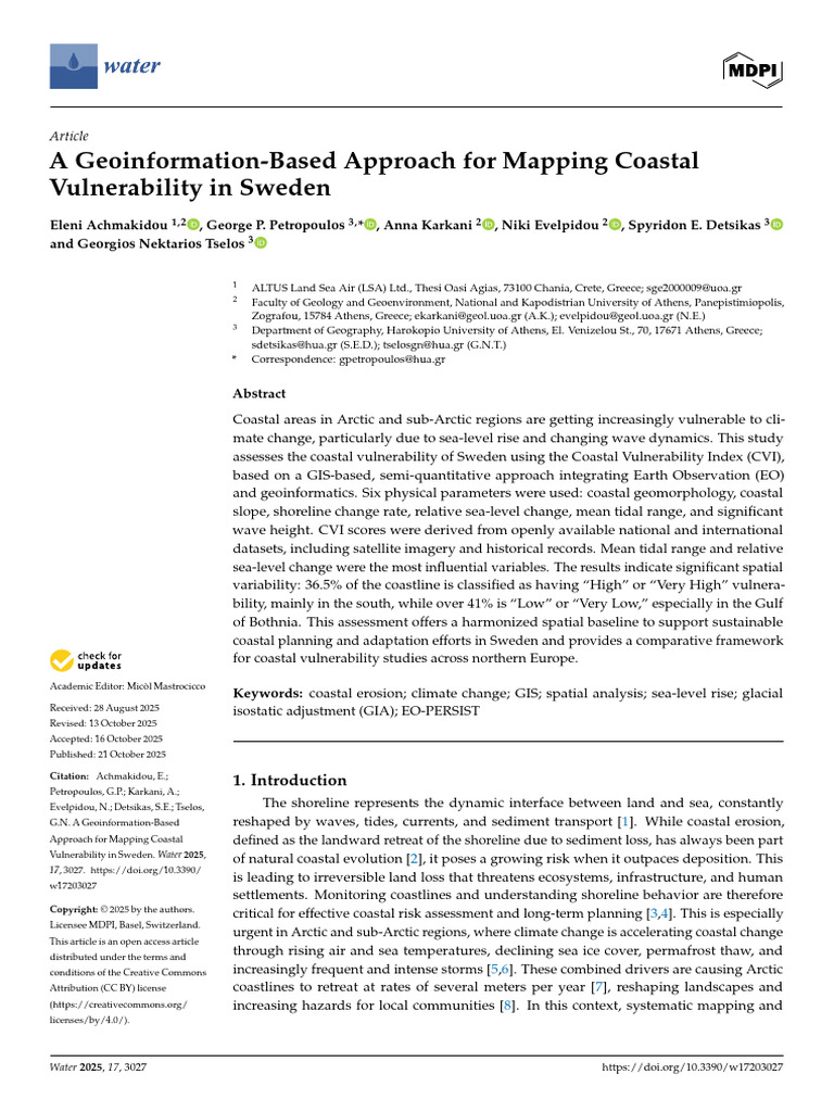 Mapping Coastal Vulnerability in Sweden | PDF | Coast | Geographic ...