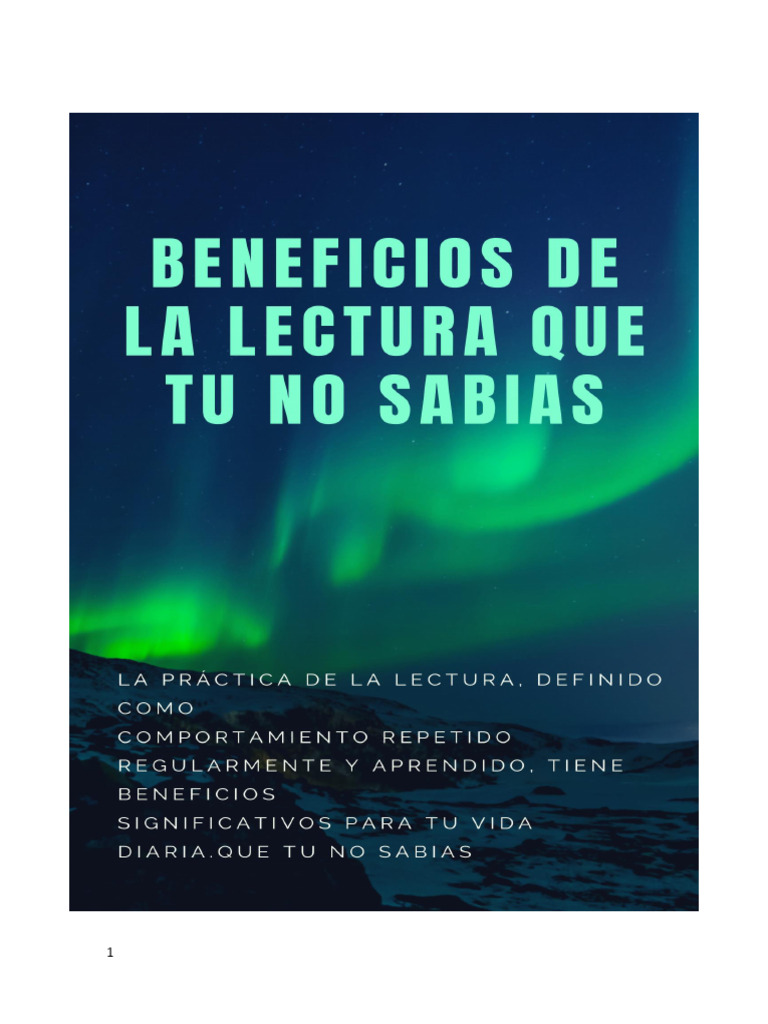 BENEFICIOS DE LA LECTURA QUE NO SABIAS - PDF Versión 1 | PDF | Memoria ...