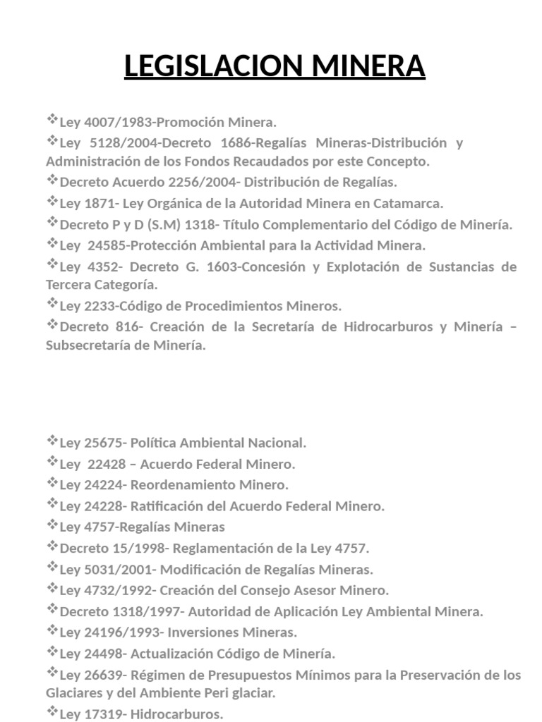 Legislación Minera en Argentina | PDF