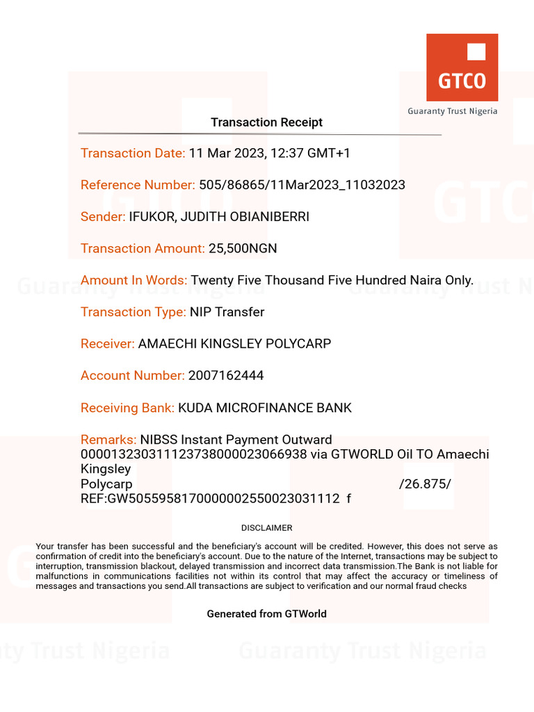 GTWorld - Transaction Receipt | PDF