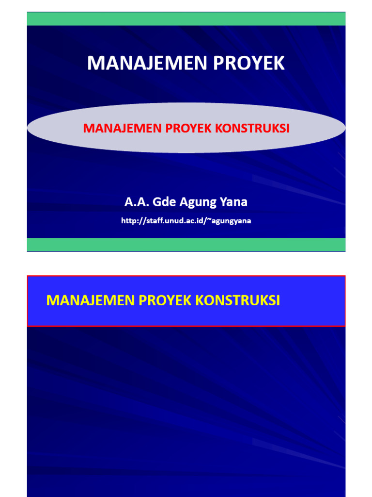 Manajemen Proyek Konstruksi Efektif | PDF