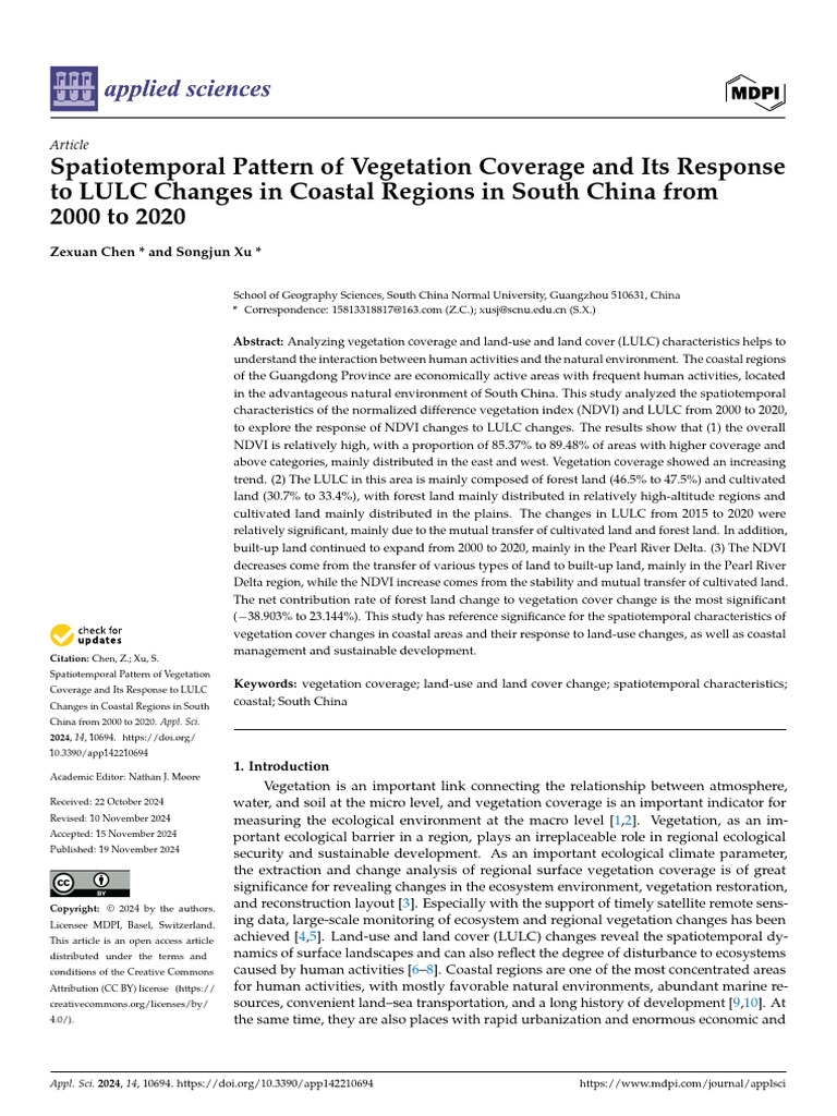 Spatiotemporal Pattern of Vegetation Coverage and Its Response To | PDF ...
