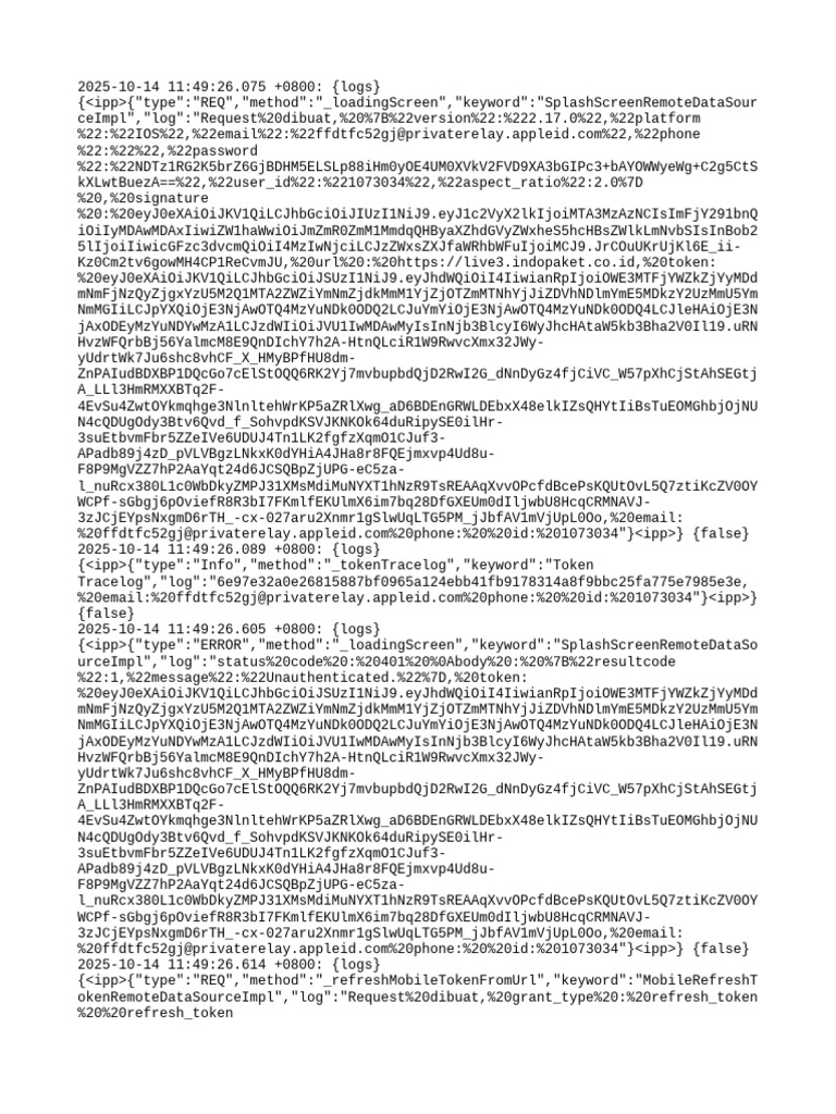 Mobile Token Request Logs Analysis | PDF