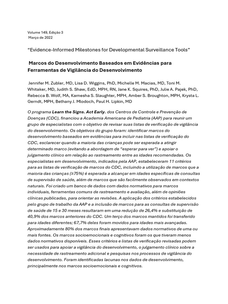 Marcos de Desenvolvimento Baseados em Evidências | PDF | Triagem ...