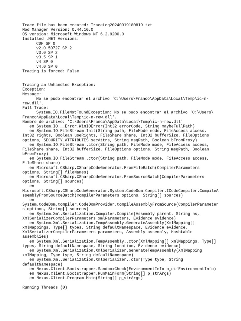 Unhandled Exception Trace Log Analysis | PDF | Utility Software | Ibm ...