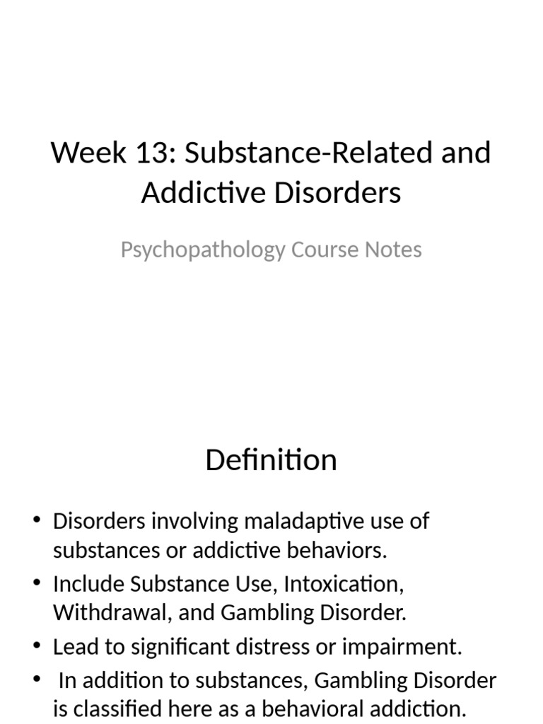 Substance Addictive Disorders | PDF | Substance Abuse | Problem Gambling