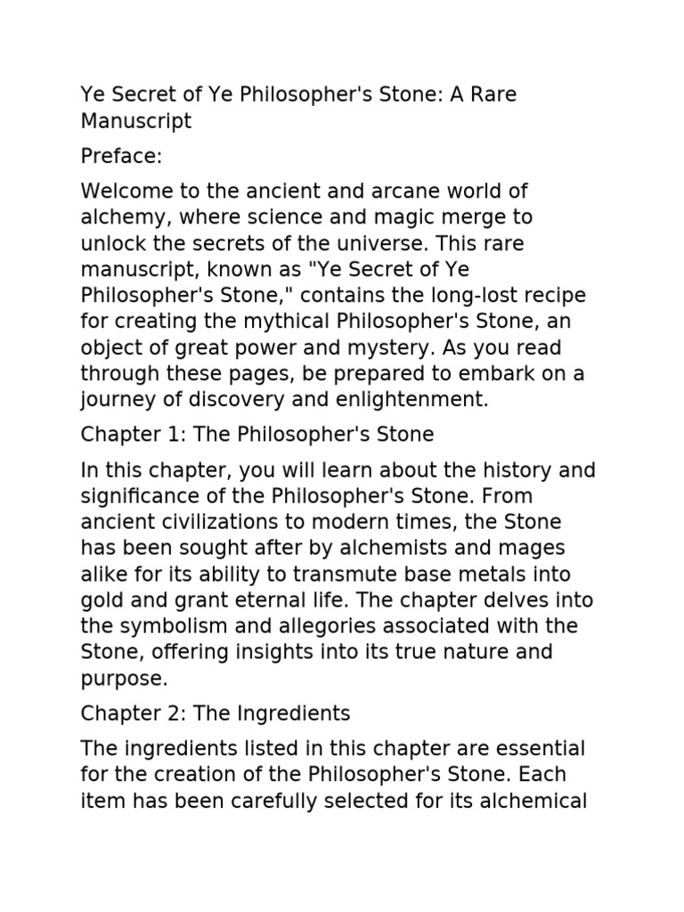 Ye Secret of Ye Philosopher's Stone A Rare Manuscript | PDF | Alchemy ...