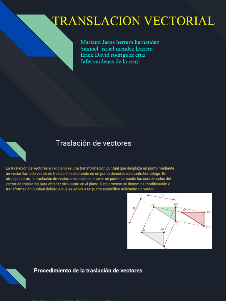 Traslación de Vectores en el Plano | PDF | Vector Euclidiano | Física