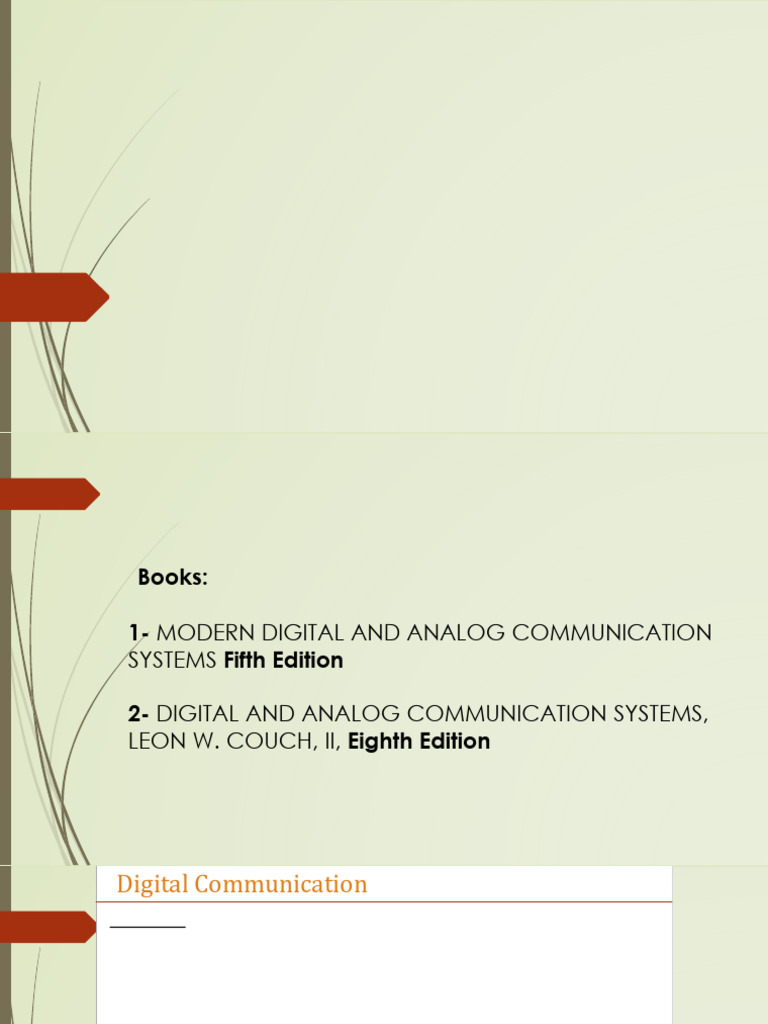Lecture 1 Digital Com | PDF | Sampling (Signal Processing) | Digital Signal