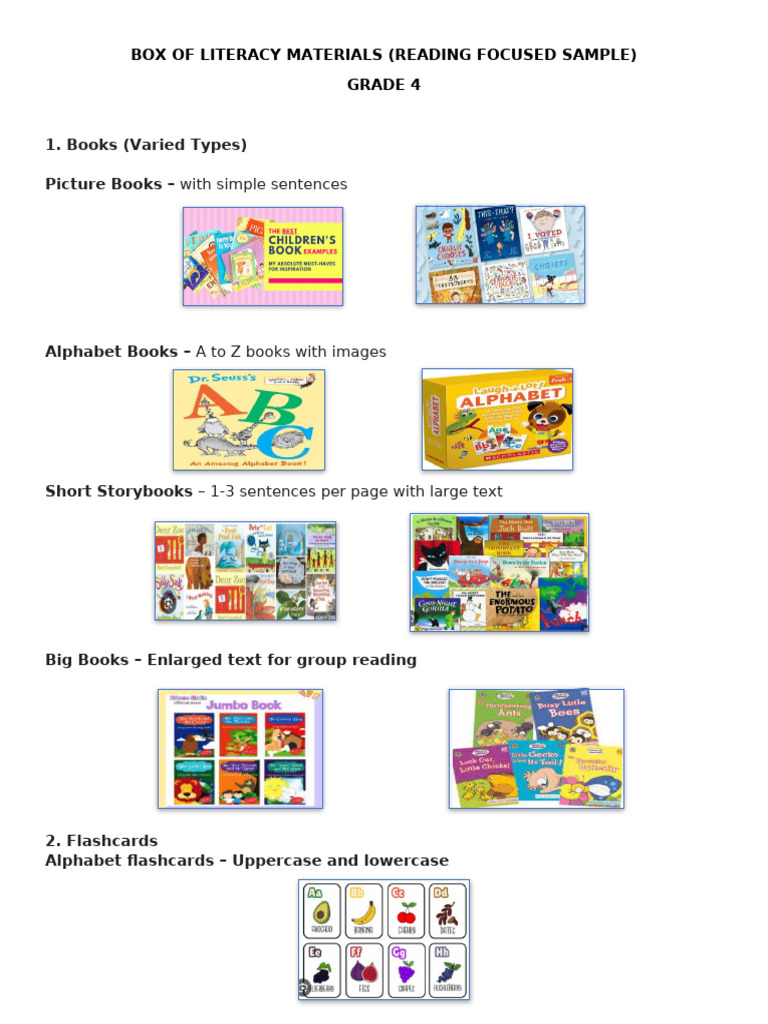 Grade 4 Reading Literacy Materials | PDF | Writing | Written Communication
