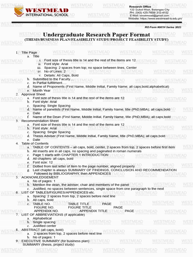 Undergraduate Research Paper Guidelines | PDF | Thesis | Text
